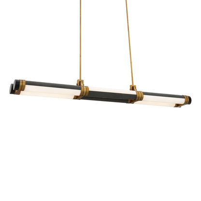 Modern Forms Catania 48" LED Lin Pendant, 2700K, Bassalt Stone/Brass/Black/White