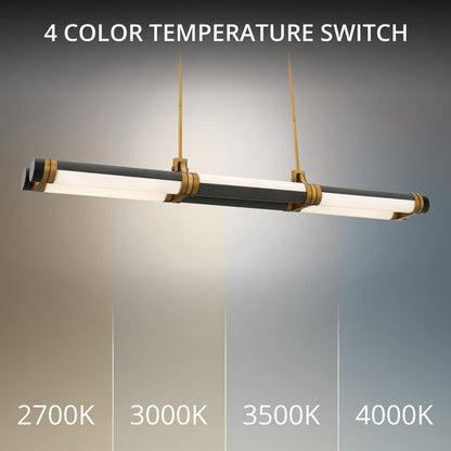 Modern Forms Catania 48" LED Lin Pendant, 2700K, Bassalt Stone/Brass/Black/White