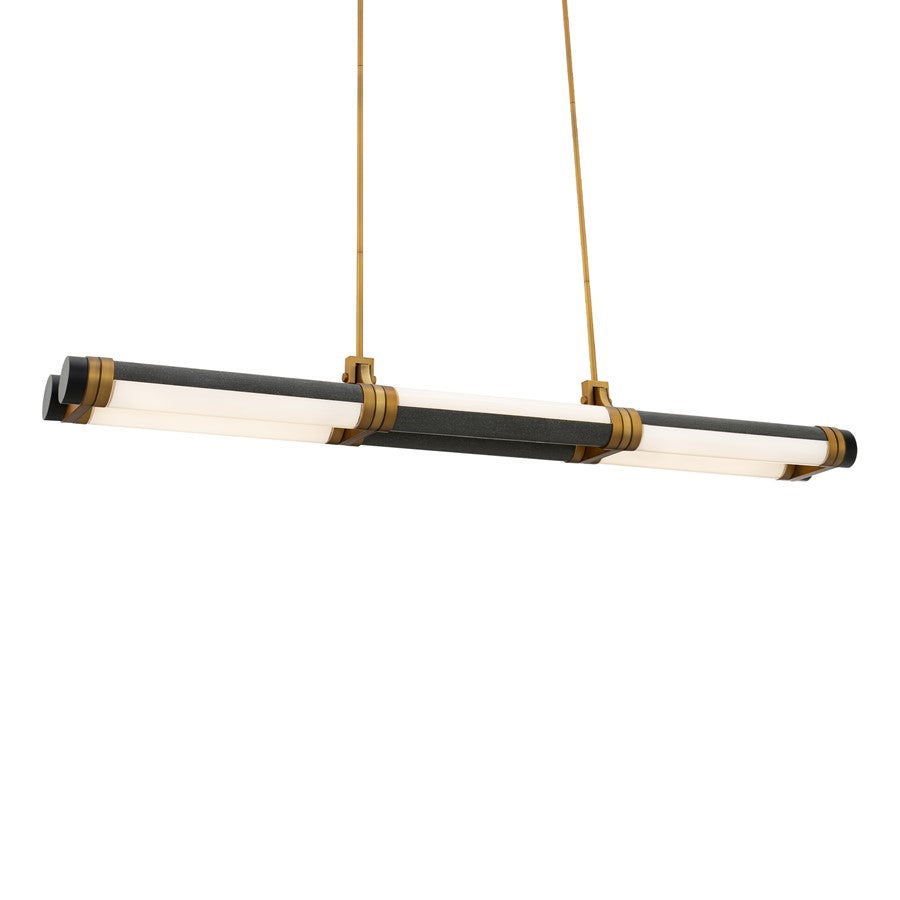 Modern Forms Catania 48" LED Linear Pendant, Bassalt Stone/Brass/Black/White