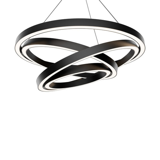 Modern Forms Storm Chaser 35" LED Pendant/3500K, Black/White - PD-74535-35-BK