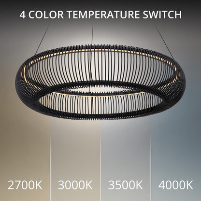 Modern Forms Lute 1Lt 28" LED Pendant, 2700K, Black/Frosted
