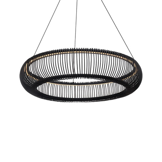 Modern Forms Lute 1Lt 28" LED Pendant/3000K, Black/Frosted - PD-80528-30-BK