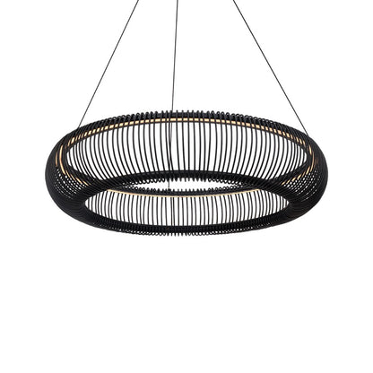 Modern Forms Lute 1Lt 28" LED Pendant/3500K, Black/Frosted - PD-80528-35-BK