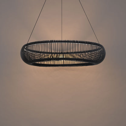 Modern Forms Lute 1Lt 28" LED Pendant, 3500K, Black/Frosted