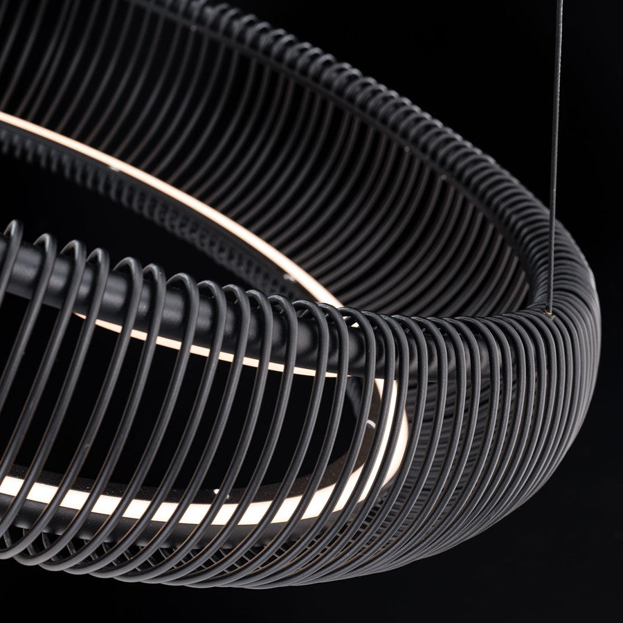 Modern Forms Lute 1Lt 28" LED Pendant, Black/Frosted