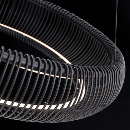 Modern Forms Lute 1Lt 28" LED Pendant, Black/Frosted