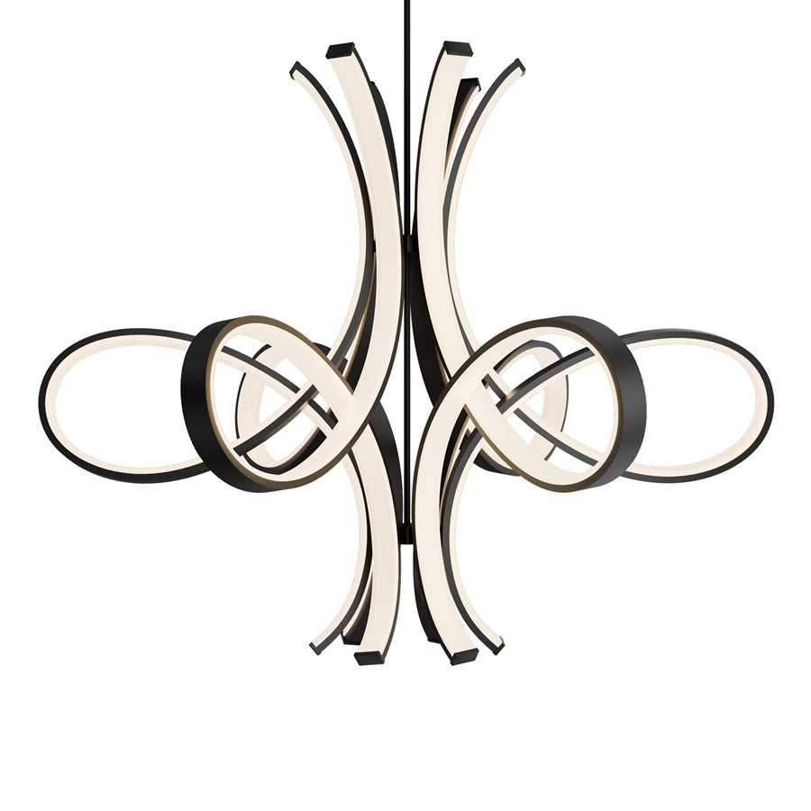 Modern Forms Fleur De Lis 6Lt 56" LED Pendant, Black/White - PD-90556-BK