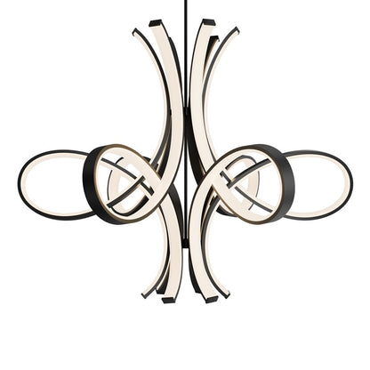 Modern Forms Fleur De Lis 6Lt 56" LED Pendant, Black/White - PD-90556-BK
