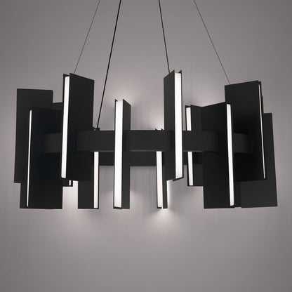 Modern Forms Ronan 16Lt 32" LED Pendant, Black/Frosted
