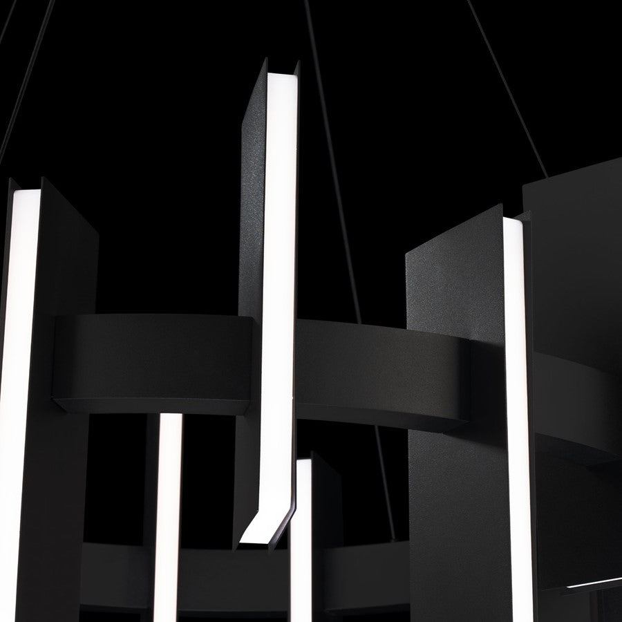 Modern Forms Ronan 16Lt 32" LED Pendant, Black/Frosted