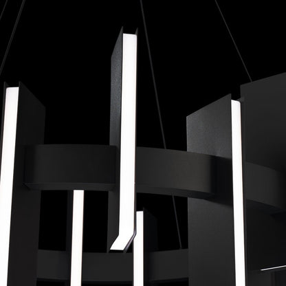 Modern Forms Ronan 16Lt 32" LED Pendant, Black/Frosted
