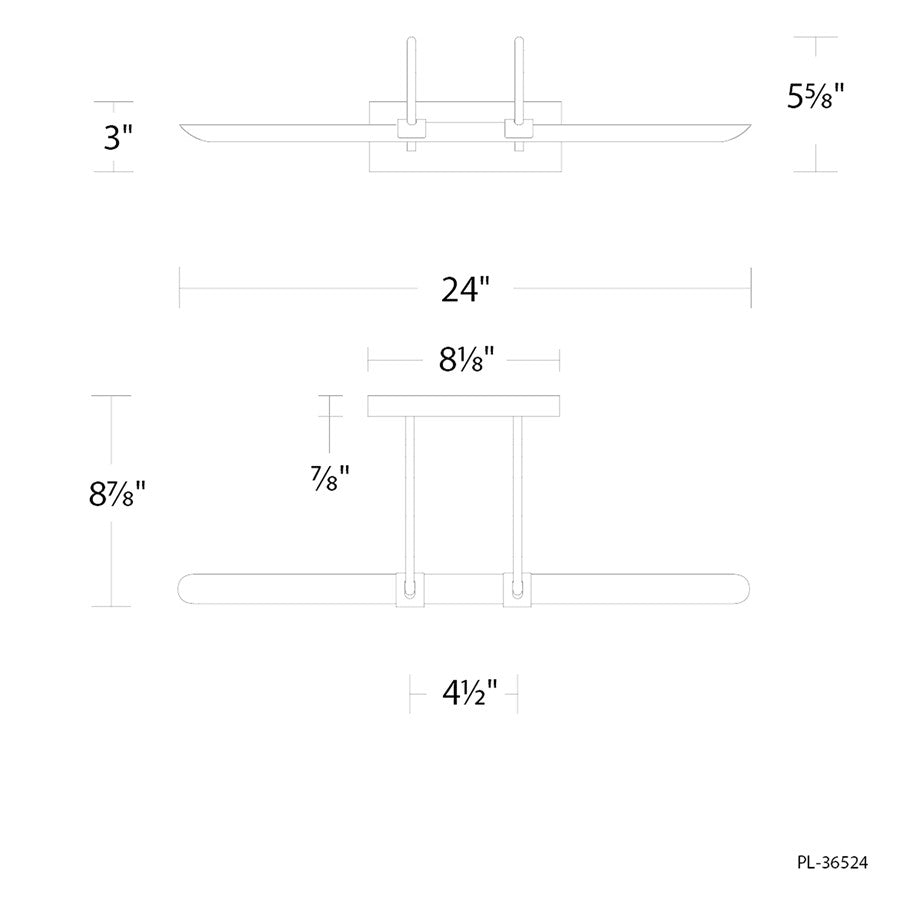 Modern Forms Ansel 1Lt 24" LED Picture Light, 3500K, Aged Brass