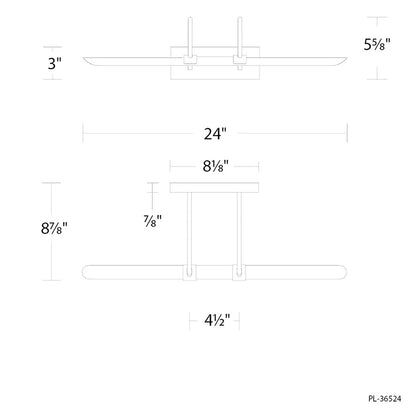Modern Forms Ansel 1Lt 24" LED Picture Light, 4000K, Aged Brass