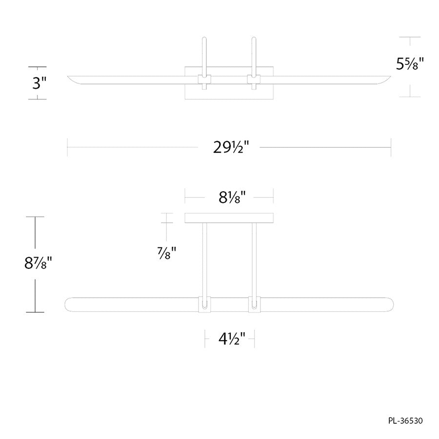 Modern Forms Ansel 1Lt 30" LED Picture Light, 2700K, Aged Brass