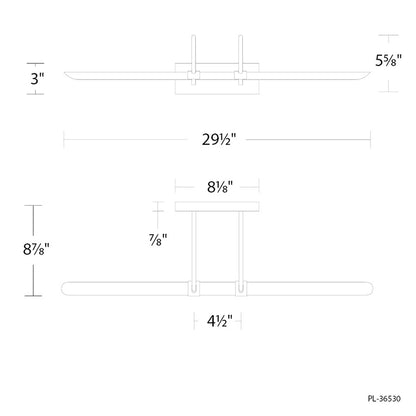 Modern Forms Ansel 1Lt 30" LED Picture Light, 3000K, Aged Brass