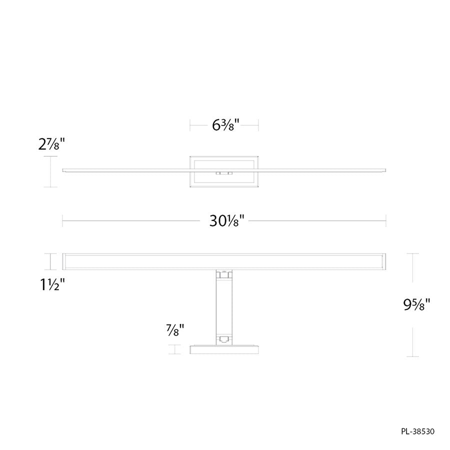 Modern Forms Diver 1Lt 30" LED Picture Light, 3000K, Aged Brass