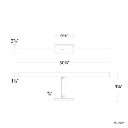 Modern Forms Diver 1Lt 30" LED Picture Light, 4000K, Aged Brass