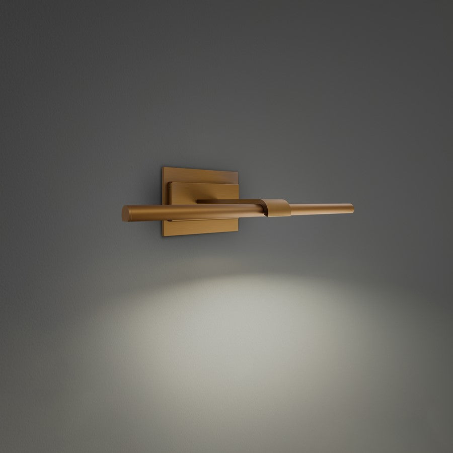 Modern Forms Inlet 1Lt 18" LED Picture Light, 3000K, Aged Brass