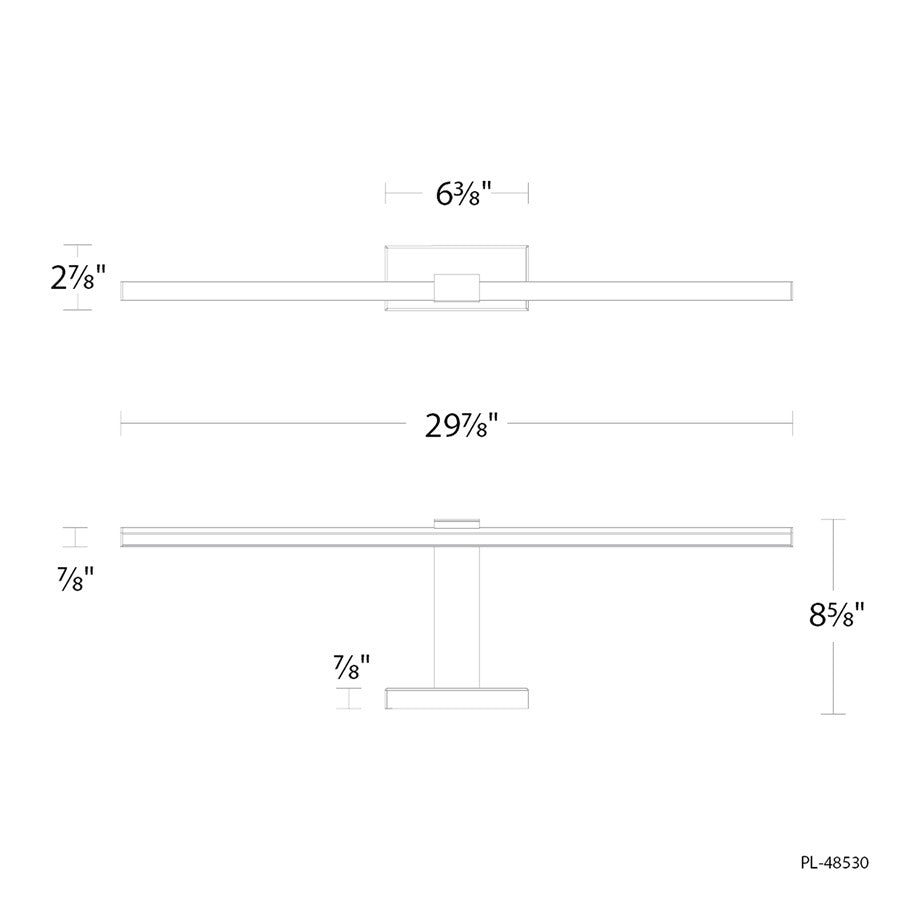 Modern Forms Inlet 1Lt 30" LED Picture Light, 3500K, Aged Brass