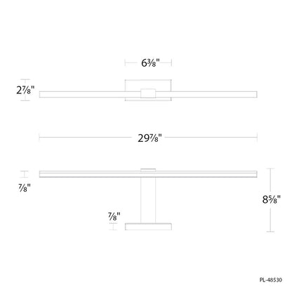 Modern Forms Inlet 1Lt 30" LED Picture Light, 3500K, Aged Brass