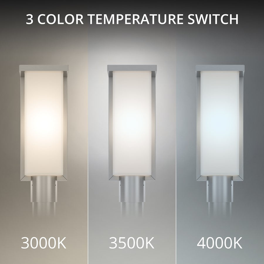 Modern Forms Ledge 16.8" LED Outdoor Post Light, 2700K, Aluminum/White