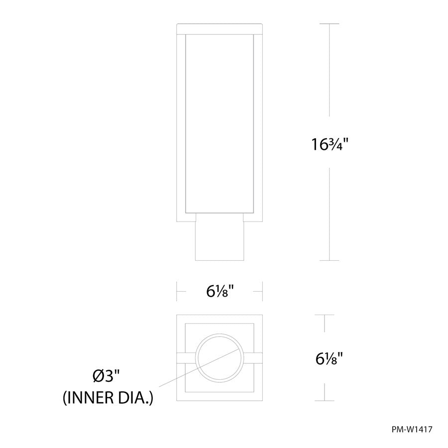 Modern Forms Ledge 16.8" LED Outdoor Post Light, 3000K, Bronze/White