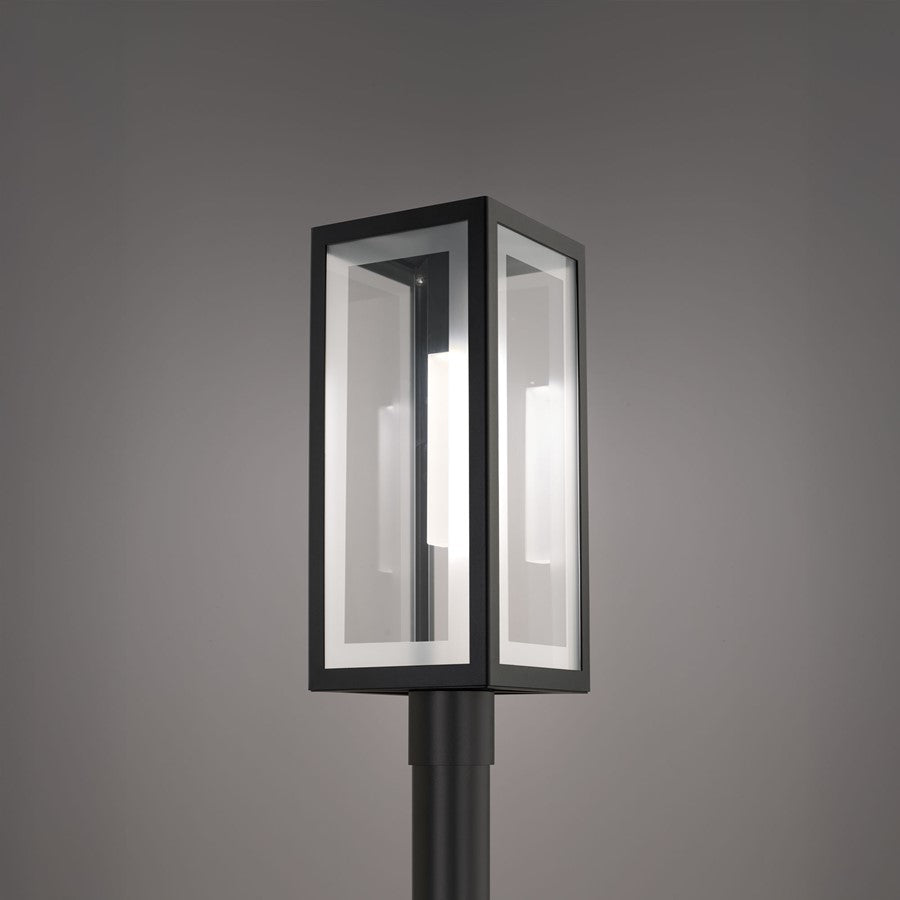Modern Forms Cambridge 21" LED Outdoor Post Light, Black/Clear
