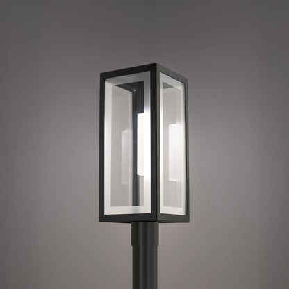 Modern Forms Cambridge 21" LED Outdoor Post Light, Black/Clear