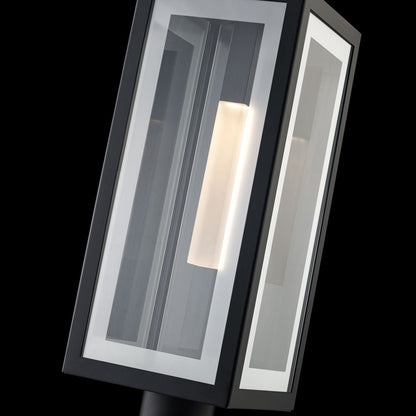 Modern Forms Cambridge 21" LED Outdoor Post Light, Black/Clear