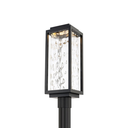 Modern Forms Two If By Sea 21" LED Outdoor Post Light, Black/Clear