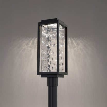 Modern Forms Two If By Sea 21" LED Outdoor Post Light, Black/Clear