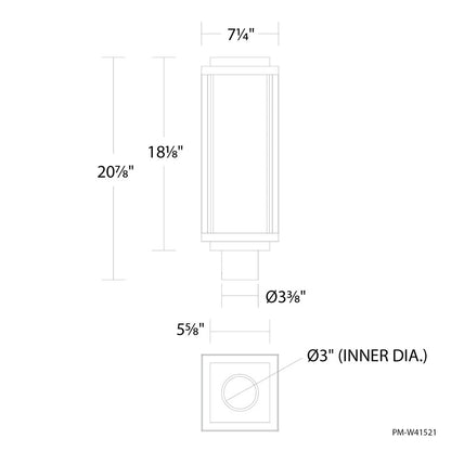 Modern Forms Two If By Sea 21" LED Outdoor Post Light, Black/Clear