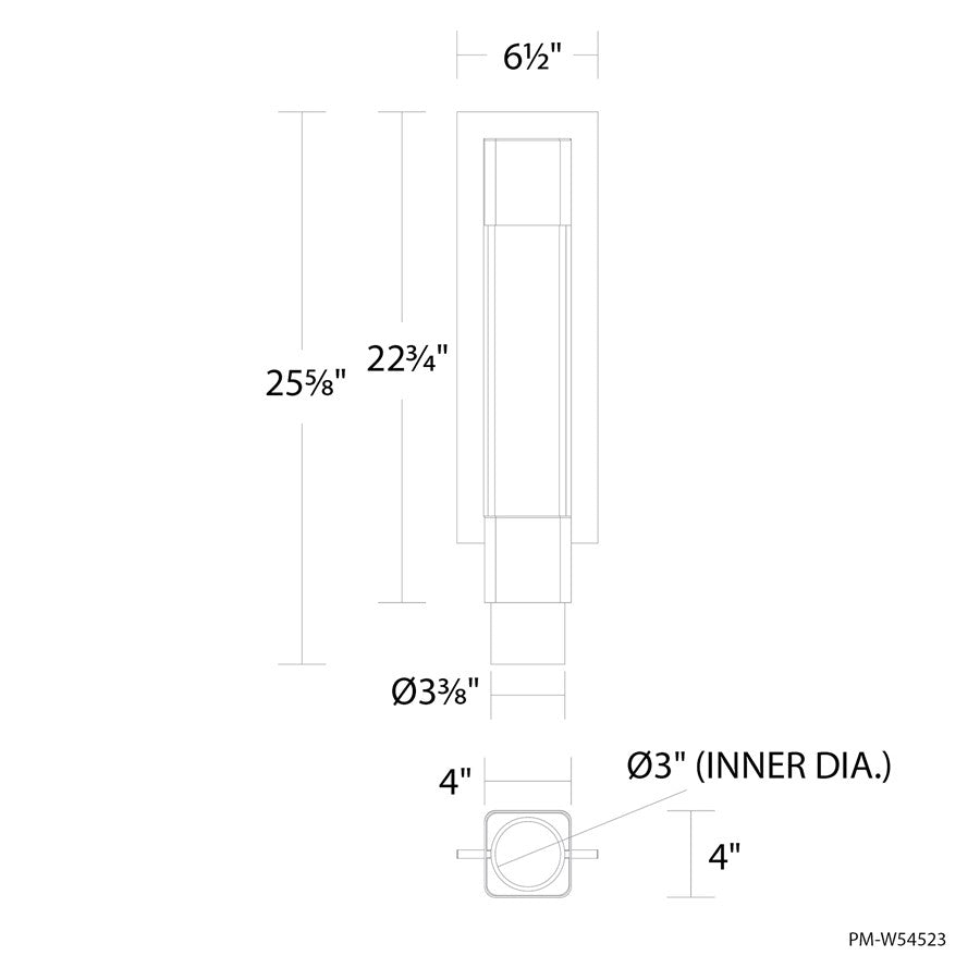 Modern Forms Mist 1Lt 23" LED Outdoor Post Light, Black/Seedy