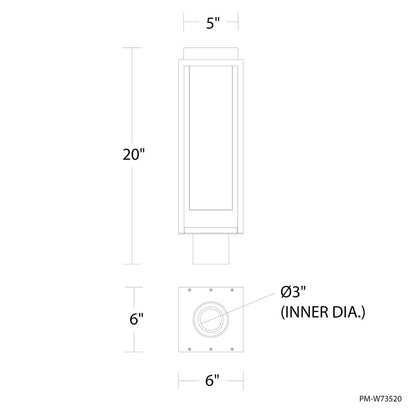 Modern Forms Framed 1Lt 20" LED Outdoor Post Light, Black/White