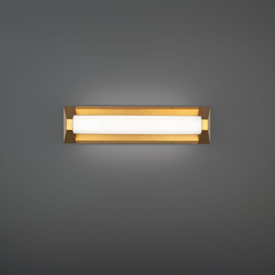 Modern Forms Swale 20" LED Bath/Wall Light, 2700K, Brass/White