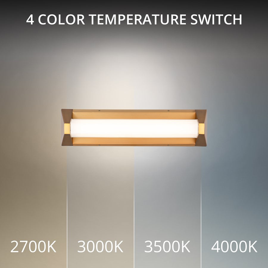 Modern Forms Swale 20" LED Bath/Wall Light, 3000K, Brass/White