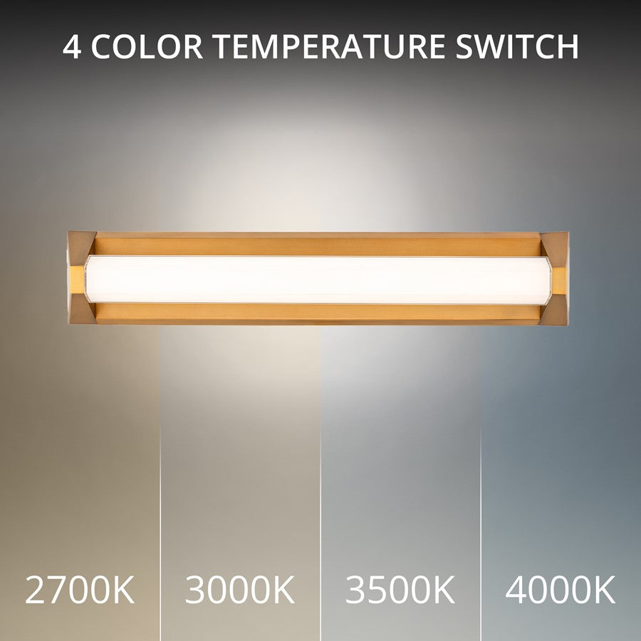 Modern Forms Swale 27" LED Bath/Wall Light, 3000K, Brass/White
