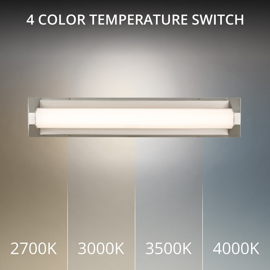 Modern Forms Swale 27" LED Bath/Wall Light, 4000K, Nickel/White