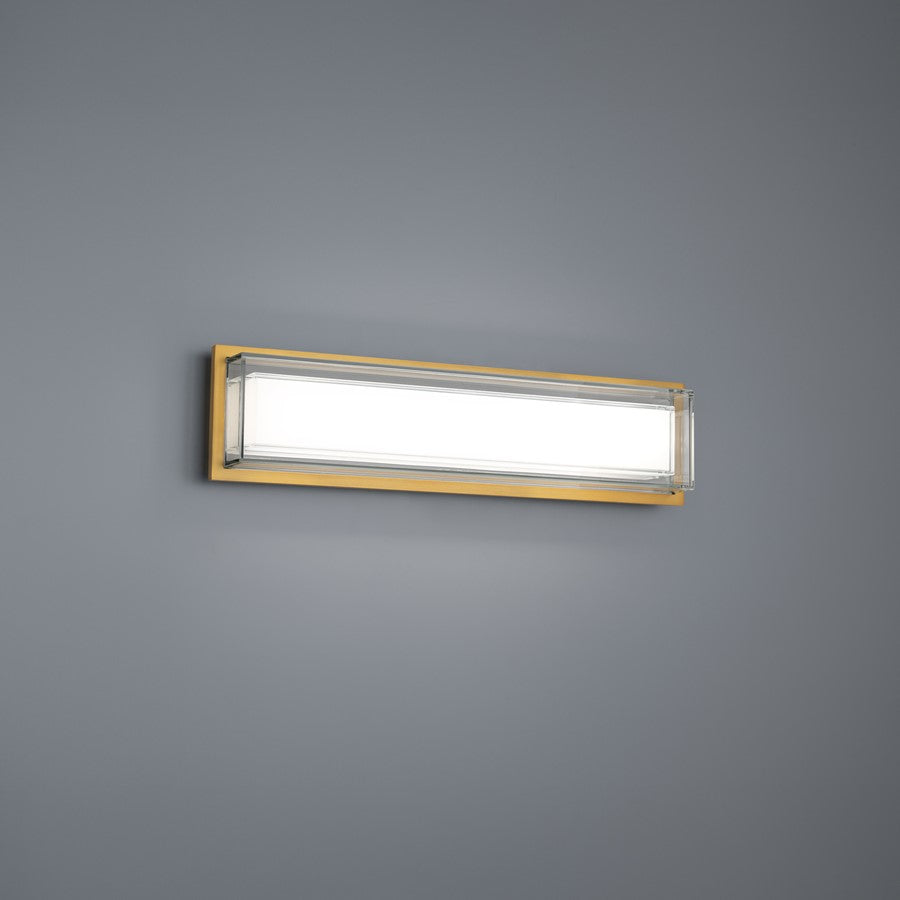 Modern Forms Ice Bar 20" LED Bath/Wall Light, 2700K, Brass/Clear