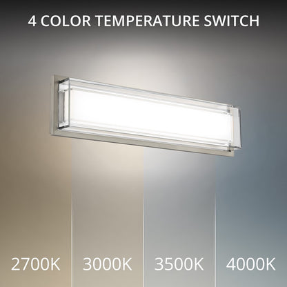 Modern Forms Ice Bar 20" LED Bath/Wall Light, 4000K, Nickel/Clear