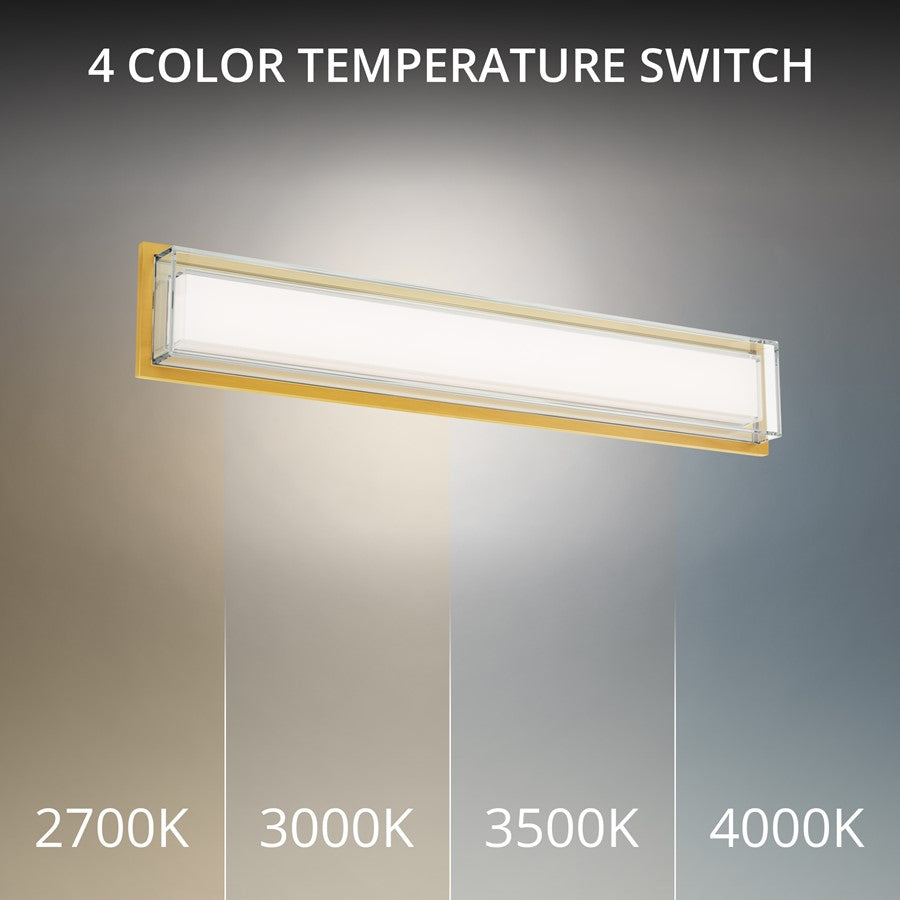 Modern Forms Ice Bar 28" LED Bath/Wall Light, 2700K, Brass/Clear
