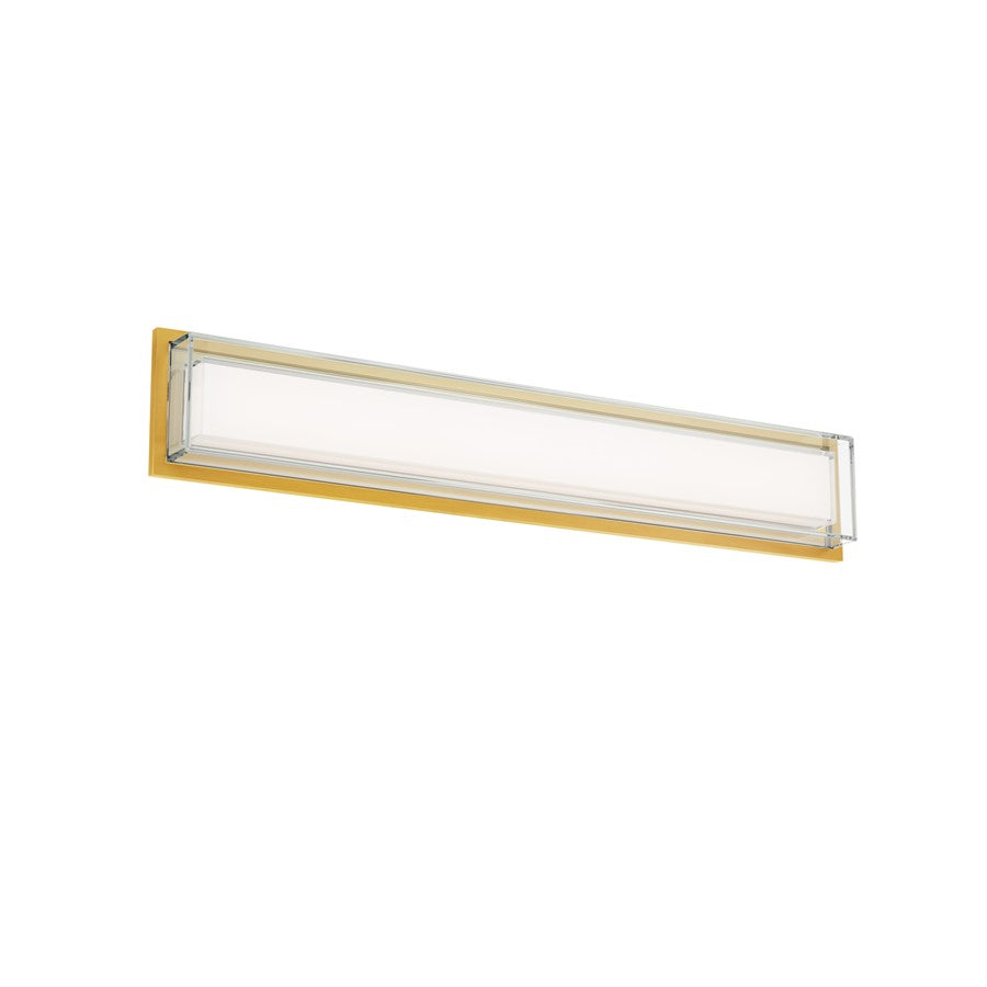 Modern Forms Ice Bar 28" LED Bath/Wall Light/4000K, Brass/Clear - WS-16528-40-AB