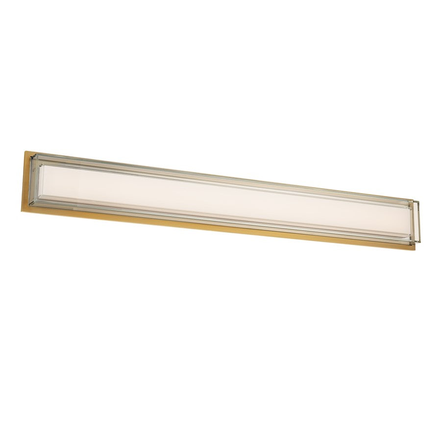 Modern Forms Ice Bar 38" LED Bath/Wall Light/3000K, Brass/Clear - WS-16538-30-AB