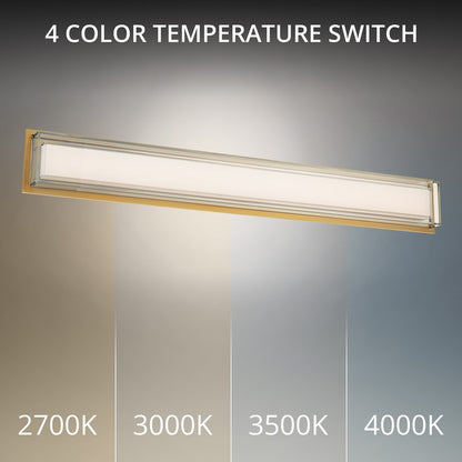Modern Forms Ice Bar 38" LED Bath/Wall Light, 3500K, Brass/Clear
