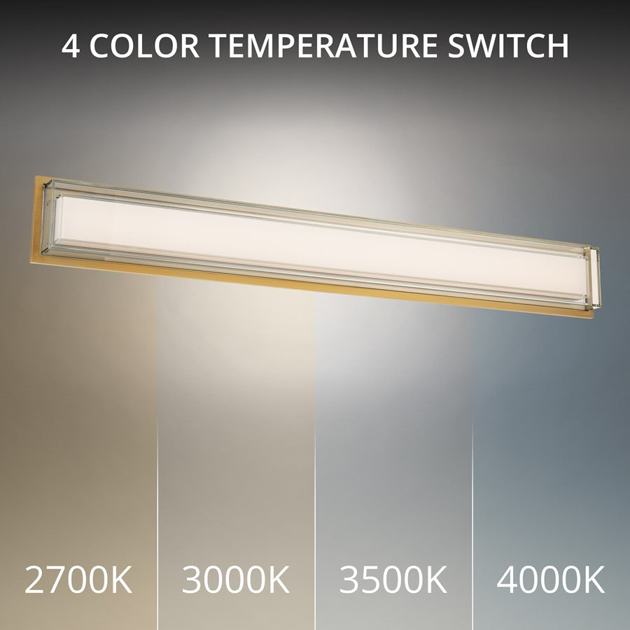 Modern Forms Ice Bar 38" LED Bath/Wall Light, 4000K, Brass/Clear