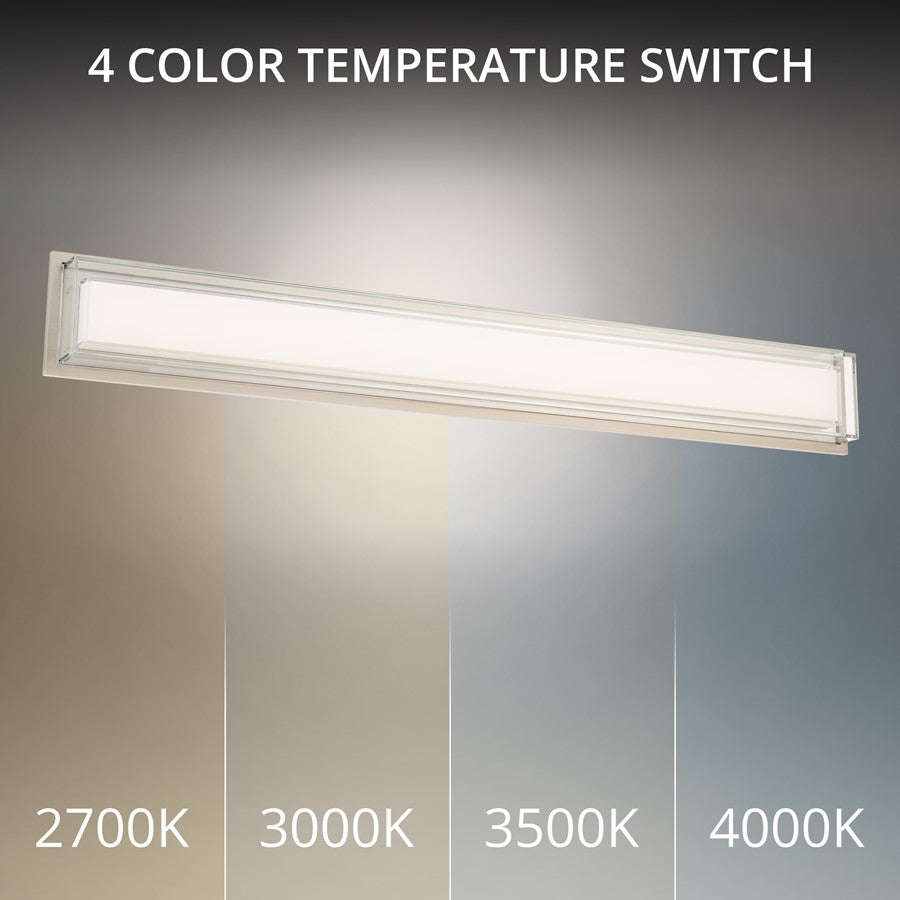 Modern Forms Ice Bar 38" LED Bath/Wall Light, 4000K, Nickel/Clear
