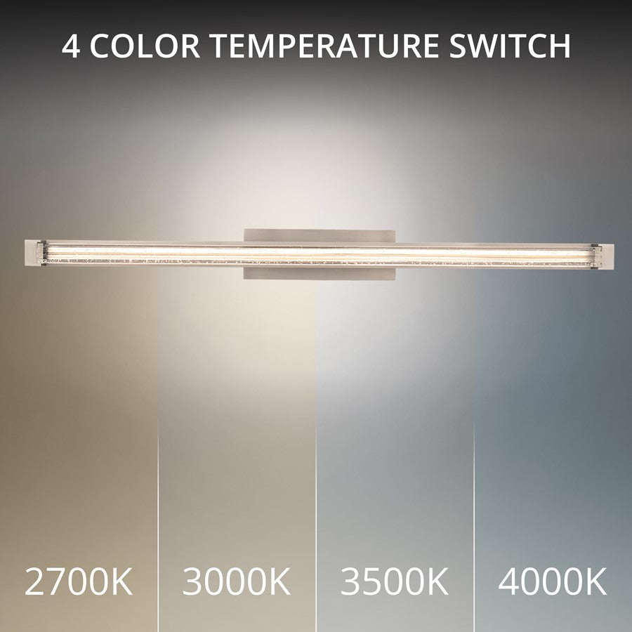 Modern Forms Skein 33" LED Bath/Wall Light, 3000K/3500K, Nickel/Seedy