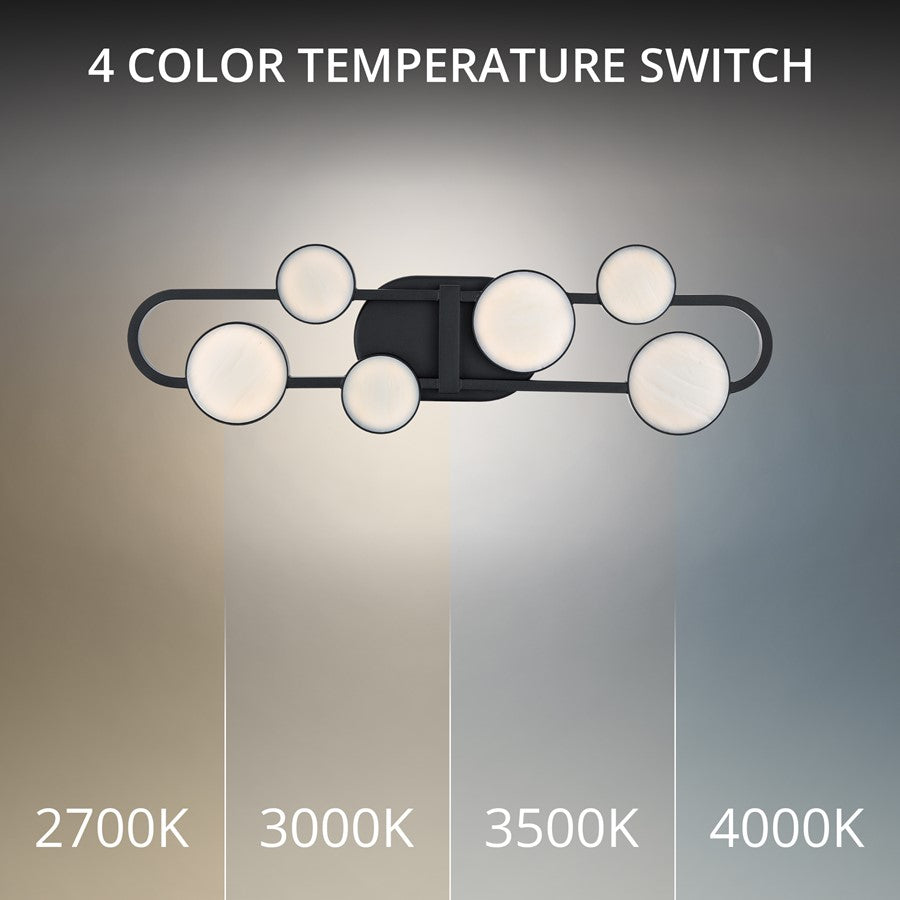 Modern Forms Tableau 6Lt 24" LED Bath/Wall Light, 3000K, Black/White