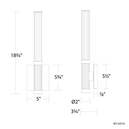 Modern Forms Ribeye 1Lt 19" LED Wall Sconce, Aged Brass/Clear