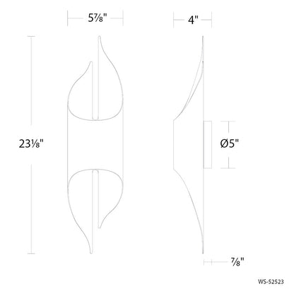 Modern Forms Clasp 1Lt 23" LED Wall Sconce, Bronze/Gold Leaf